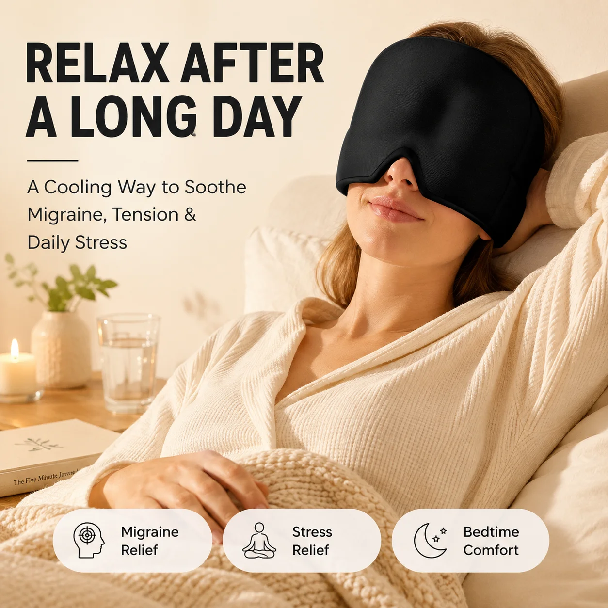 Migraine Relief Ice Head Wrap  - огляд і ціна Eye Mask Heated