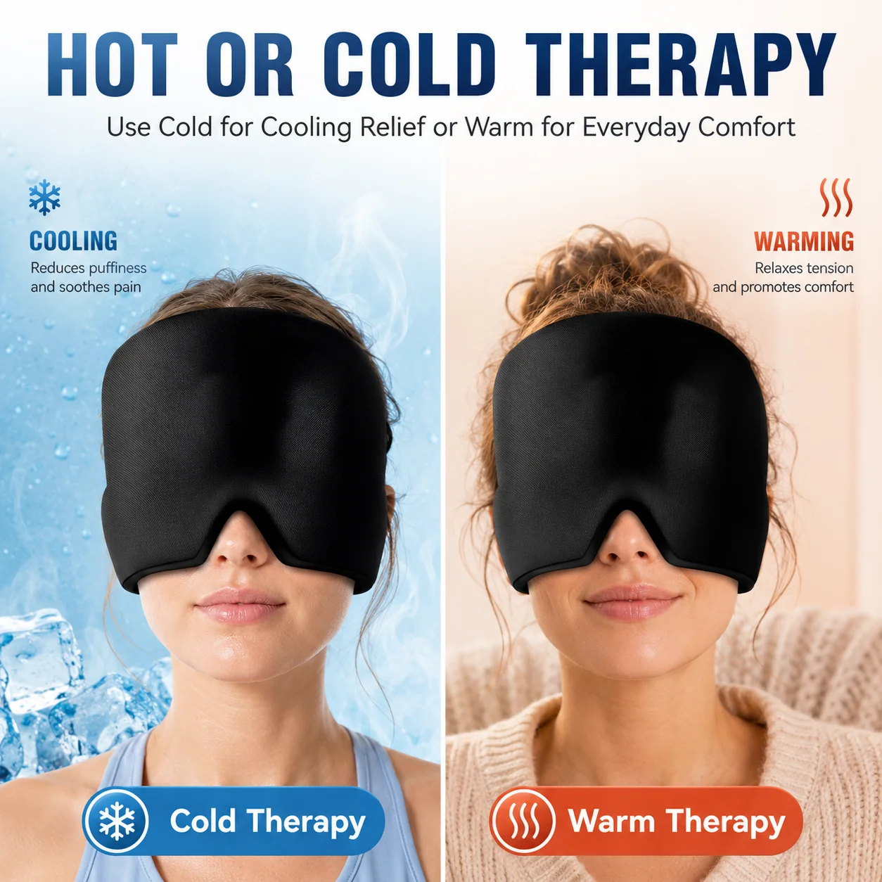 Migraine Relief Ice Head Wrap  - огляд і ціна Eye Mask Heated